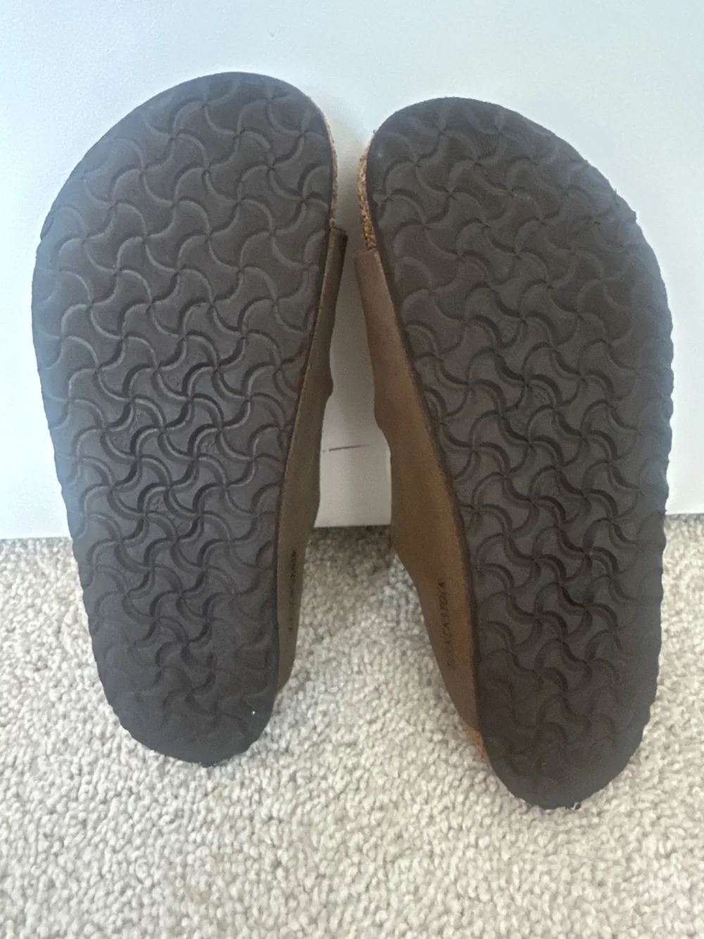 Birkenstock Brown Two-Strap Slide Sandals